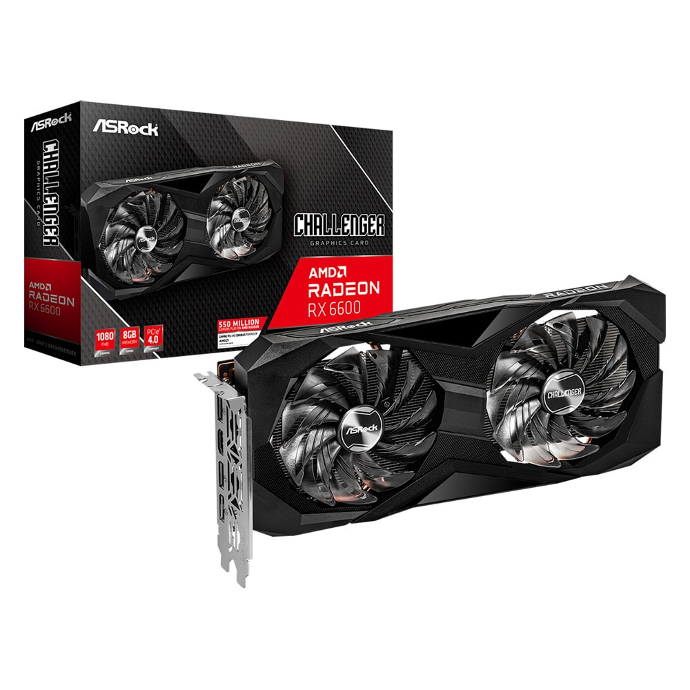 Видео карта AMD Radeon RX 6600, 8GB, ASRock Challenger D, PCI-E 4.0, GDDR6, 128-bit, DP, HDMI | JAR Computers Видео карта ASRock Challenger D Radeon RX 6600 8GB