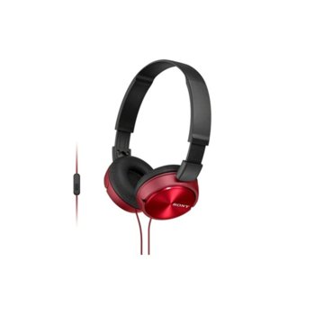 Слушалки Sony MDR-ZX310AP, микрофон, червен