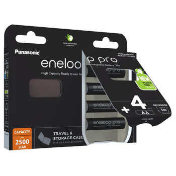 Panasonic Eneloop Pro BK-3HCDEC4BE 4 бр. + case